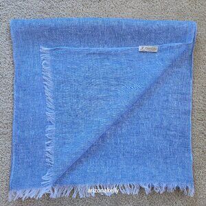 Puro Lino Blue Linen Scarf Made in Italy